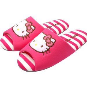 Sanrio Hello Kitty Open Toe Indoor Slipper Pink Stripes